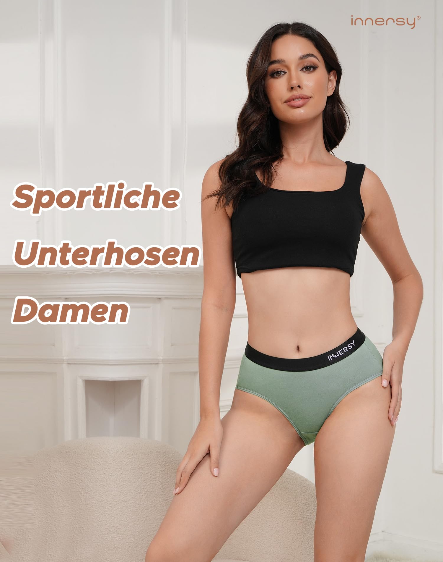 INNERSY Bielizna damska, wygodne majtki bawełniane, wielopak, oddychające majtki, 6 sztuk, wielobarwny jasny, S