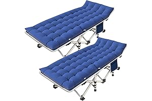 2-Pack Kids Sleeping Cots Portable, Comfortable Camping Cot for Adults
