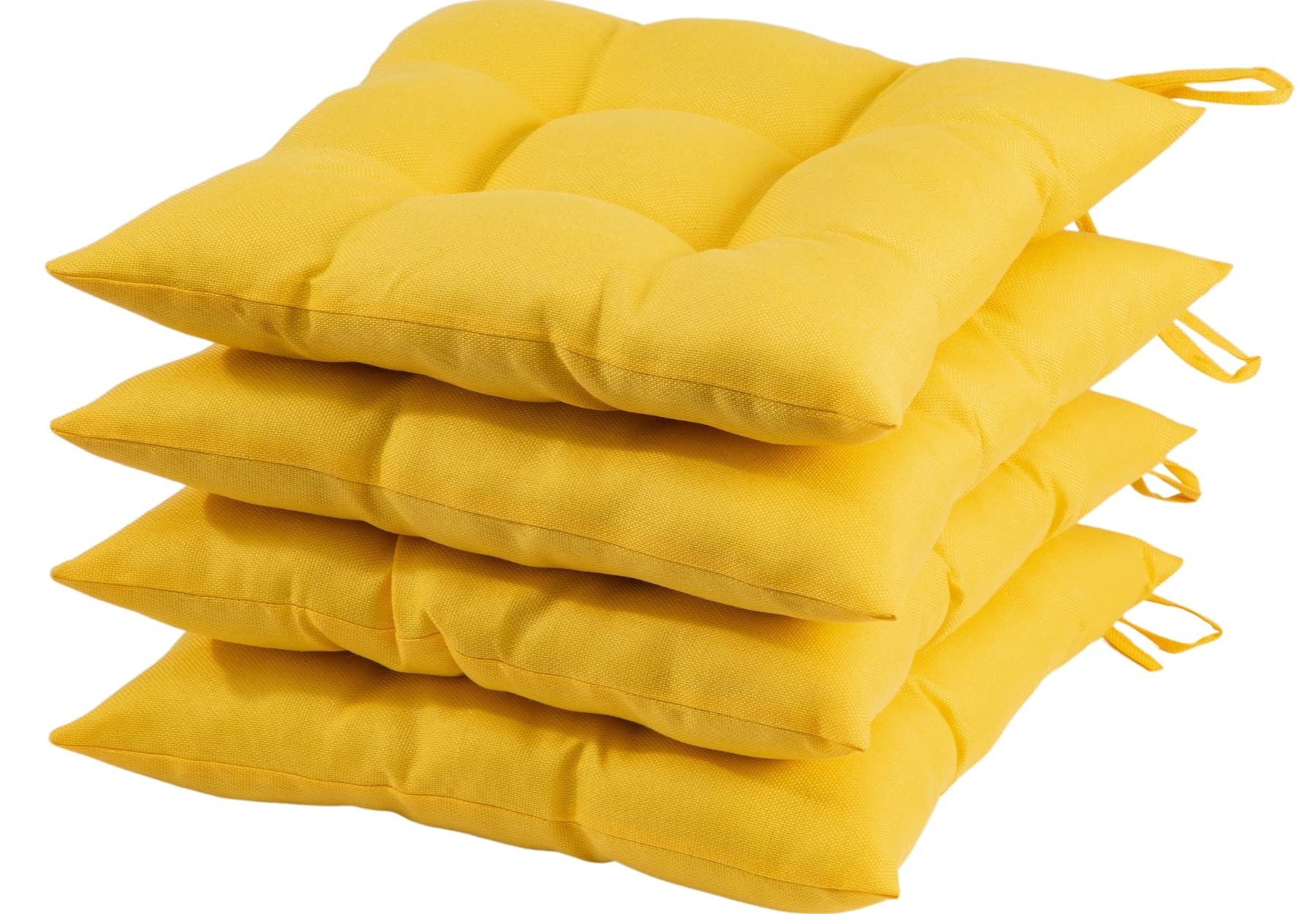 HAMO Seat Pad Cushions for Dining Chairs Set of 4, 40x40 cm, 16x16 inches (Yellow) — image 1