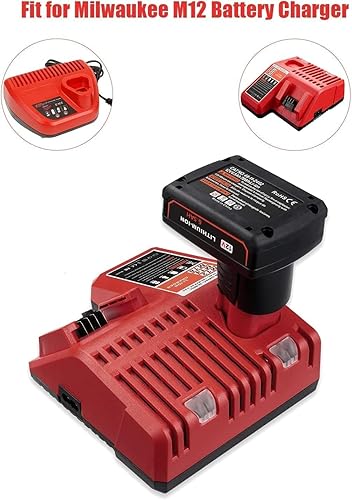 Miniatura 7 de JYJZPB Paquete de 2 baterías de 12 V compatibles con herramientas eléctricas Milwaukee M12, repuesto para batería Milwaukee de 12 voltios 48-11-2440