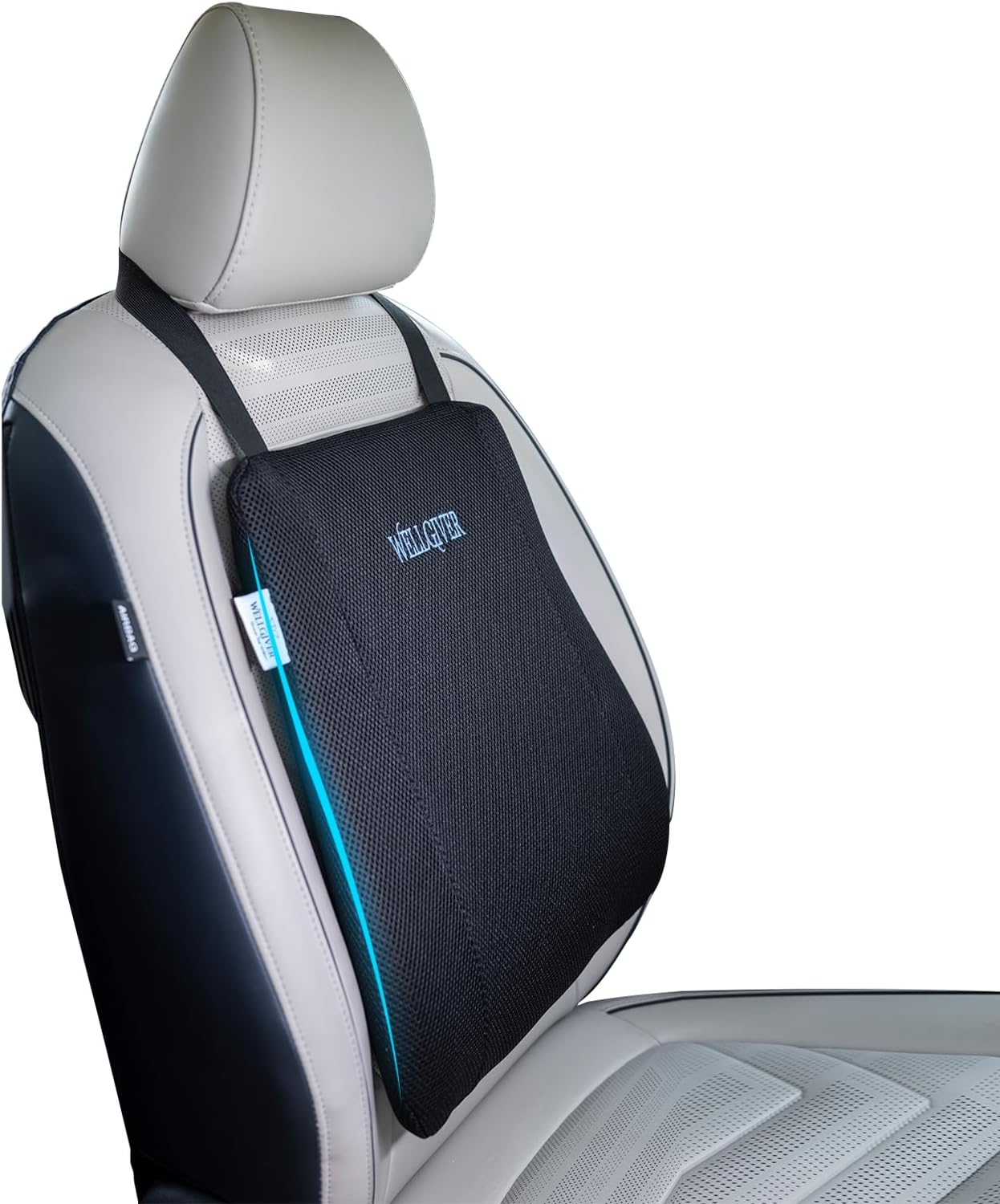 Memory Foam Car Backrest | 2-Year Warranty | Ergonomic Lumbar Support Cushion for Long Drives & Daily Commutes – Universal Fit for All Car Seats | 17 x 14 x 3 Inch | Black Mesh Cover