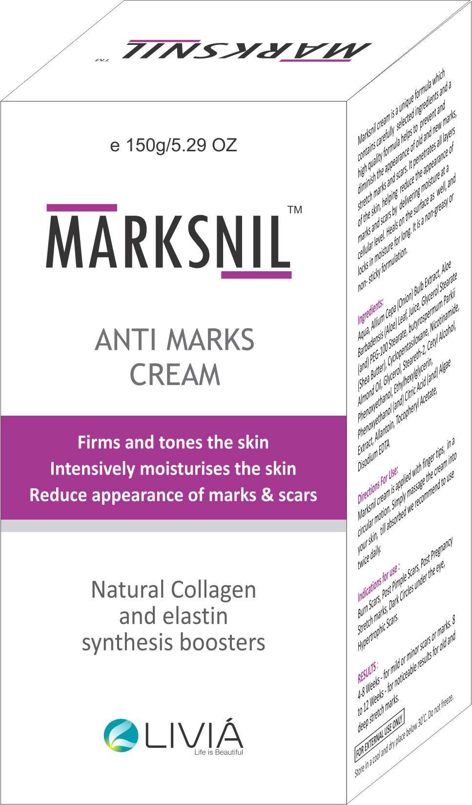Livia Healthcare Marksnil Cream for Pregnancy Stretch Marks, Acne Scars, Antimarks Cream-image-20