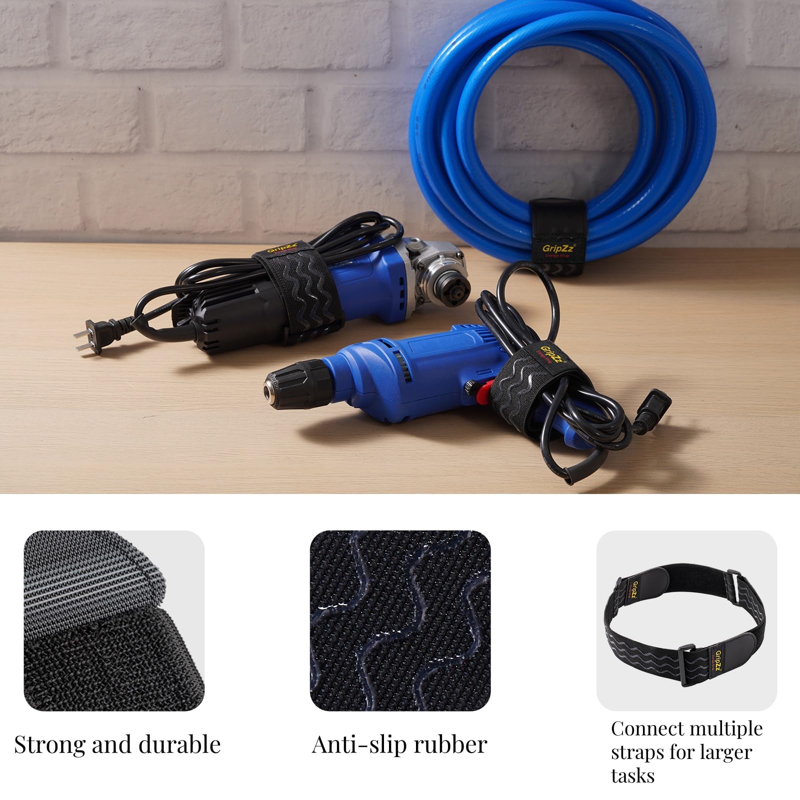 GripZz Elastic Cinch Straps with Anti-Slip Strips - Image 3