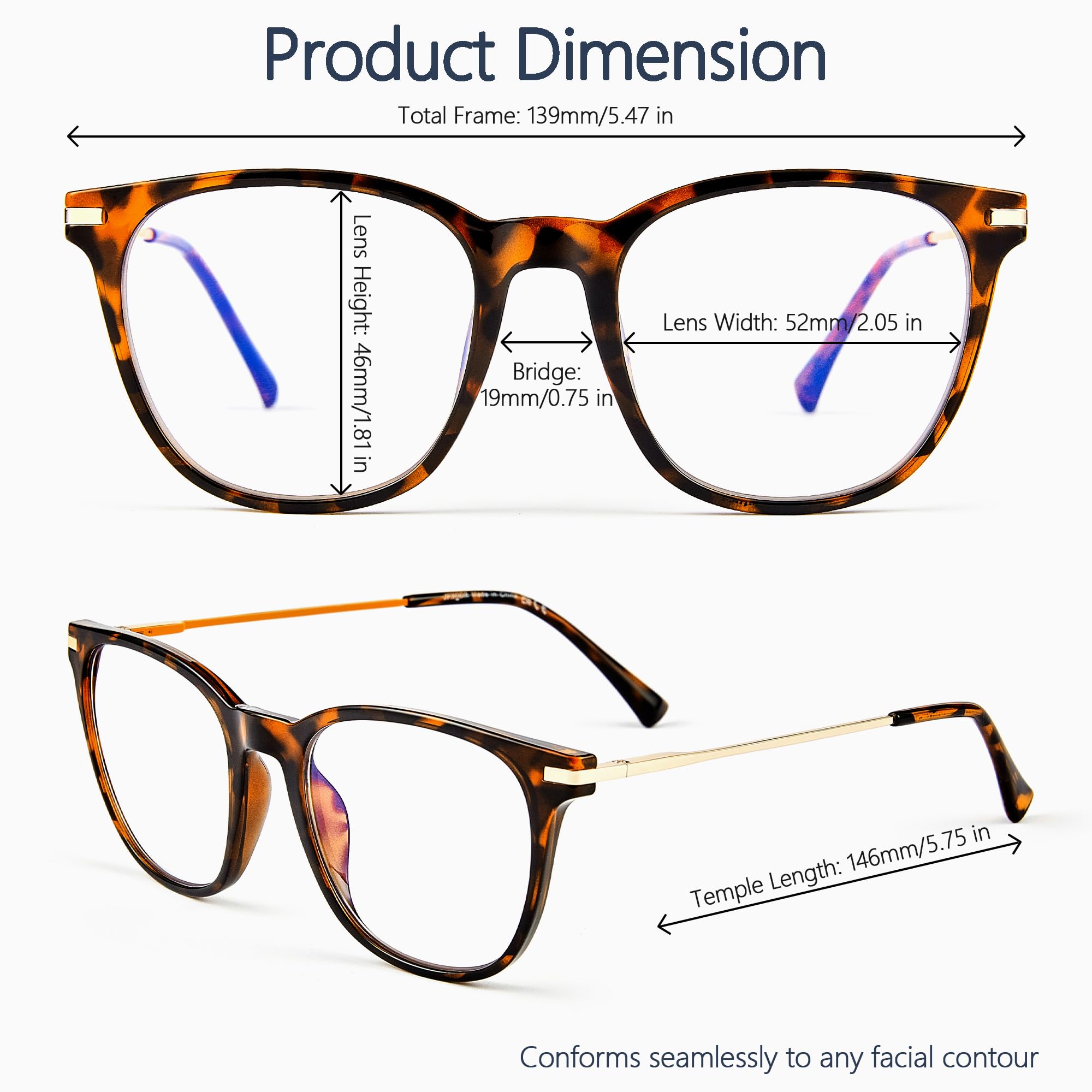 Blaulichtblockierende Brille für Damen und Herren, quadratischer Rahmen, Metallbügel, Anti-Überanstrengung und UV-Blendung, JF6231
