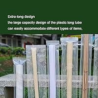 Vista 3 de Fundas de plástico extra largas de 12 x 47 pulgadas (20 unidades), bolsas para pósteres estrechas, bolsas de plástico para planos, tubo impermeable