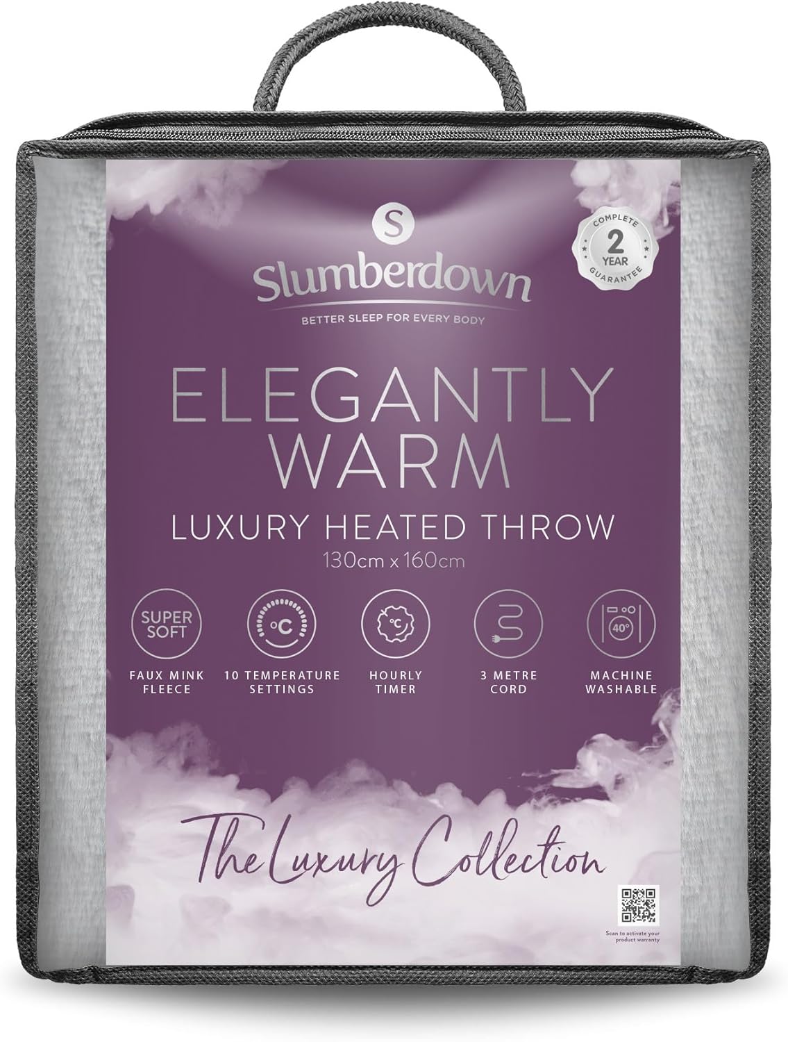 slumberdown elegantly warm luxury heated throw