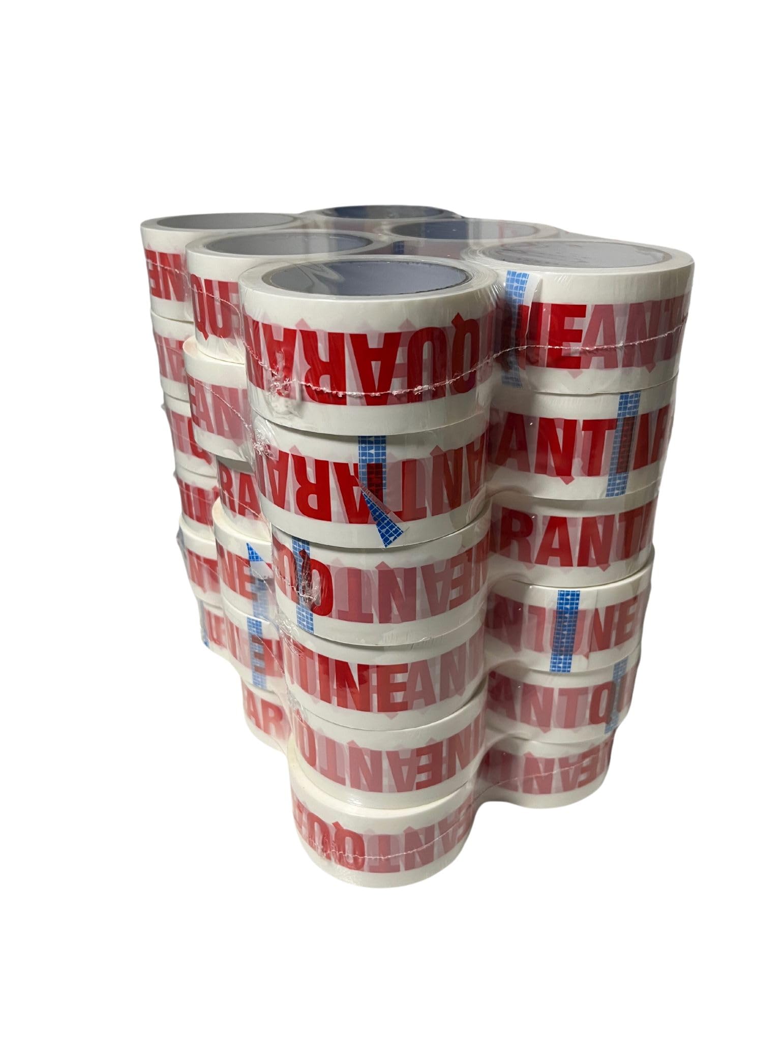 Agritel Quarantine Printed Packing Tape – 48mm x 66m – White with Red Safety Warning Text – Self-Adhesive Packaging Tape for Warehouses & Food Production – Pack of 36 Rolls