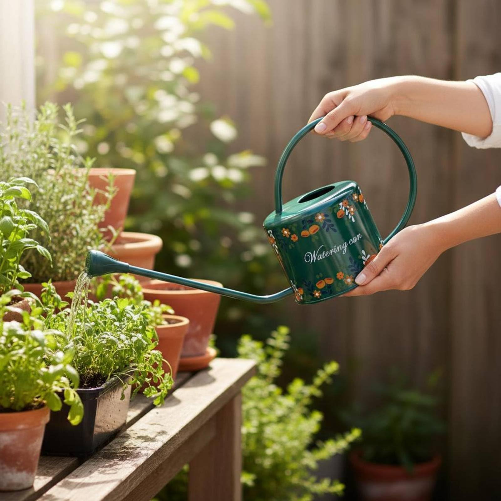 Arrosoir en Métal Arrosoir Plantes Arrosoir Jardin Arrosoir INOX 201 Arrosage Ciblé et Doux pour et Plus Abondant avec Poignée Boucle Adapté à Plantes en Pot Jardin Intérieur