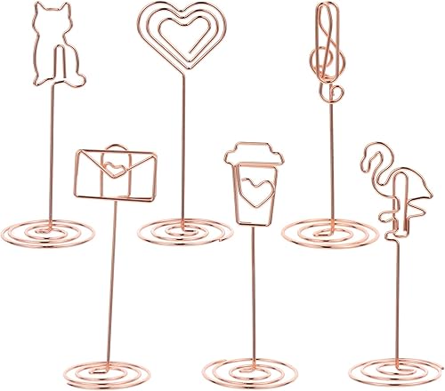 Veemoon Memo Wood Stands Cute Place Card Note Reserved Supplies Holders Birthday with Table Signs Fixed Home Rose Menu Styles Random Cat Name Office