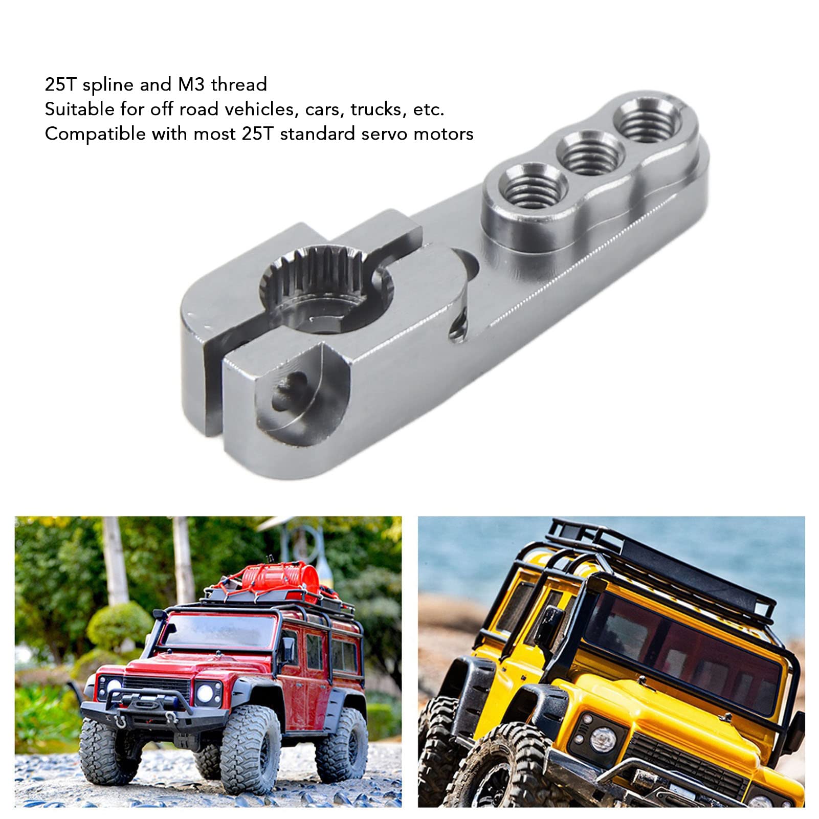 3 Bras De Servo RC 25T | Alliage Aluminium 28,3mm - Pour Voiture 1/8 1/10