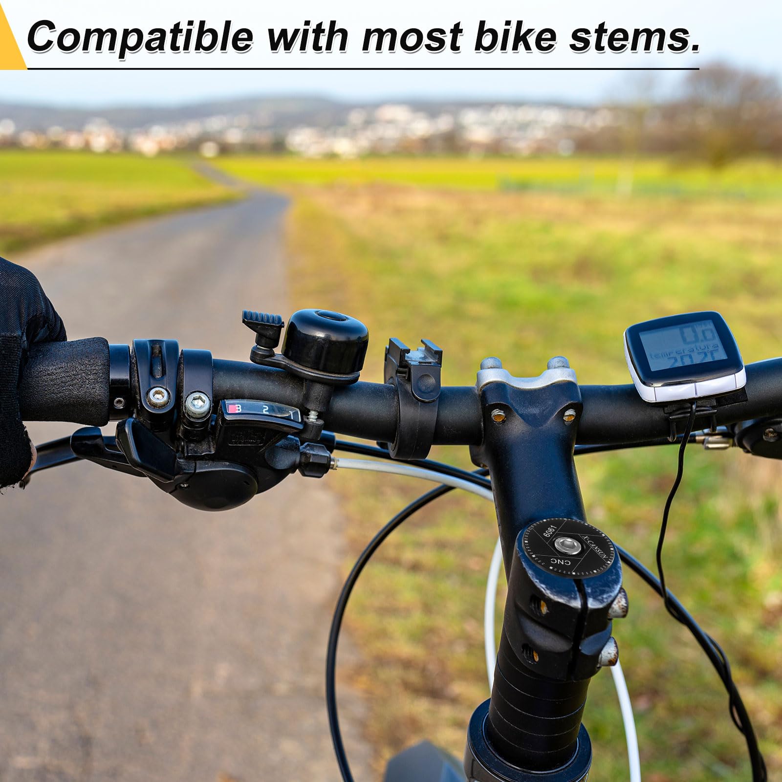 QUARKZMAN 1 1/4" OD Wkręt do mocowania kierownicy rowerowej z aluminium z śrubą M6 do roweru górskiego, szosowego MTB, kolor czarny