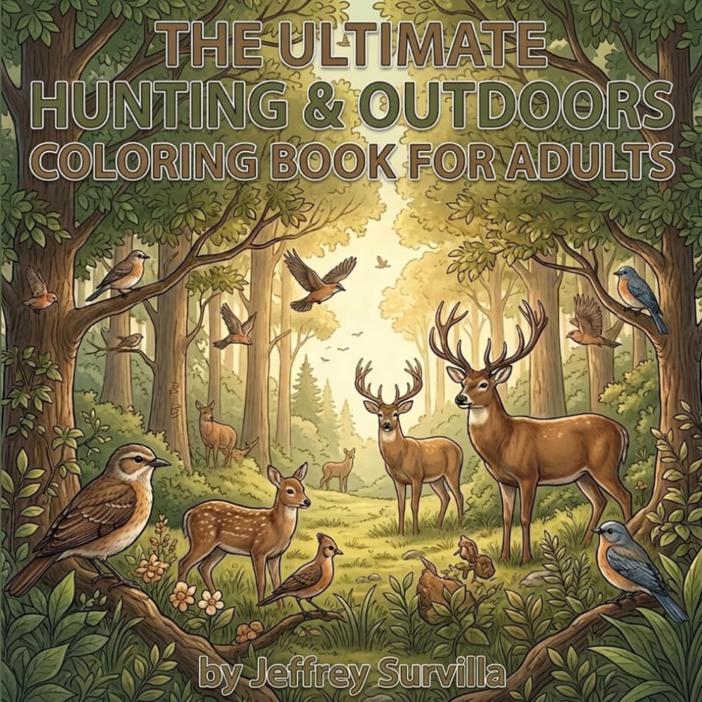The Ultimate Hunting & Outdoors Coloring Book for Adults: Detailed Wildlife, Hunting Scenes & Outdoor Landscapes for Stress Relief