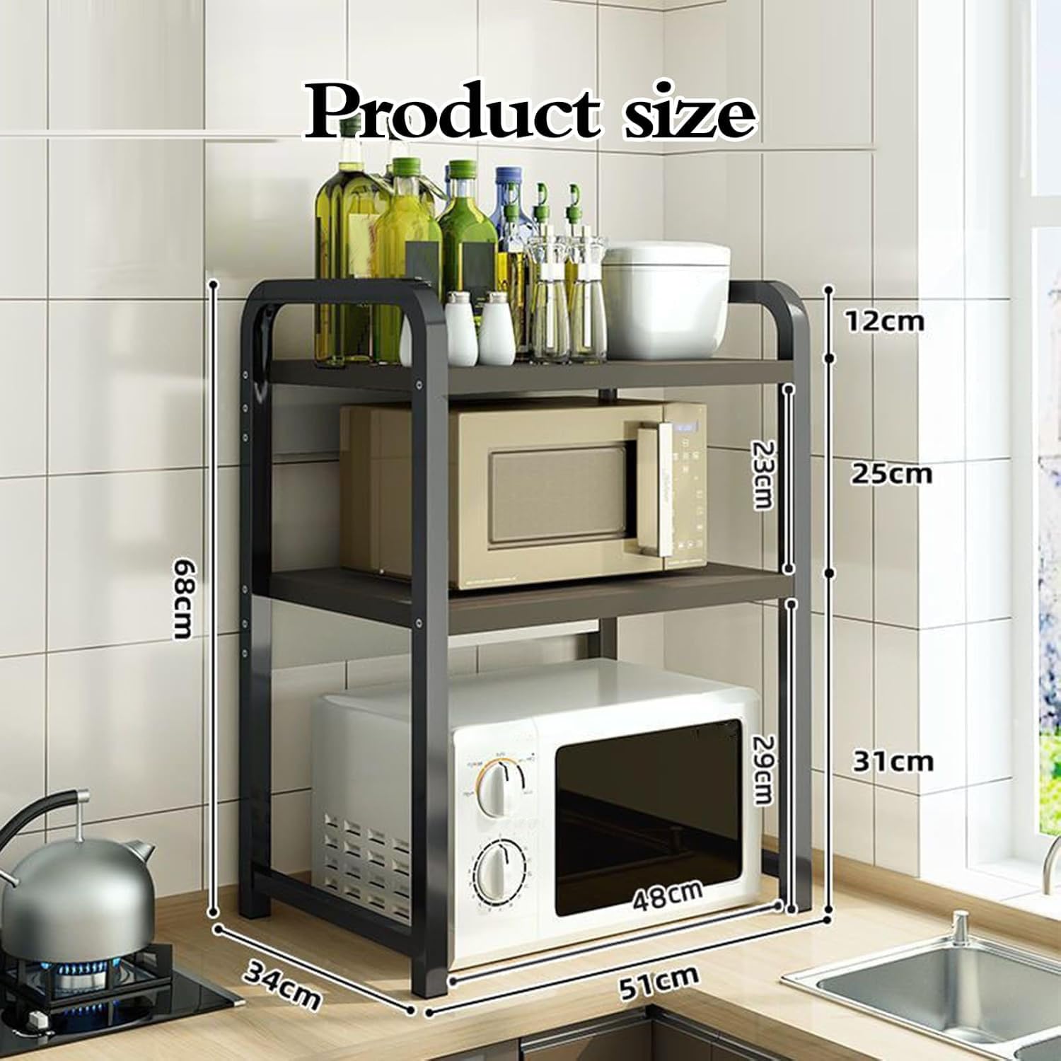 Mikrowellen-Regal, Küchenarbeitsplattennizer, multifunktionaler Desktop-Druckerständer, platzsparende Aufbewahrungslösung für Zuhause und Büro, perfekt für Küchengeräte und Bürogeräte