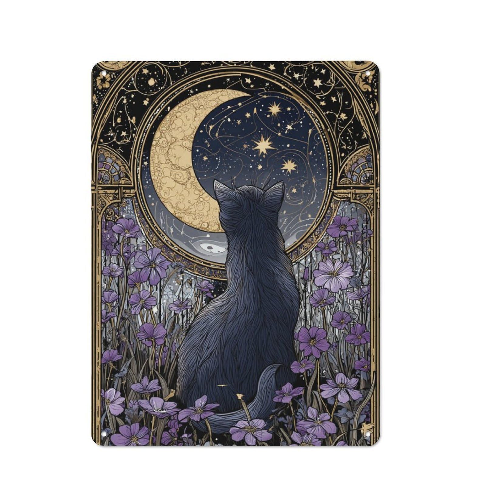 Junmoney Whiskered Star Gazer Rustic Tin Wall Plaque 40X30cm For Guest Room Or Hallway, For Garage, Workshop And Man Cave Decoration