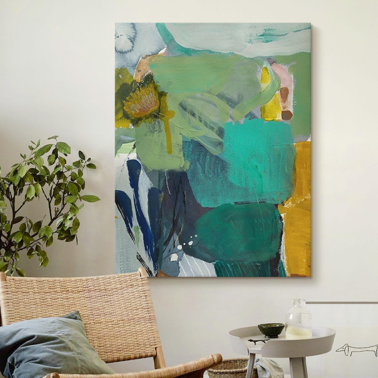 Peintures à l'huile sur toile peintes main pour sublimer un mur blanc vide
