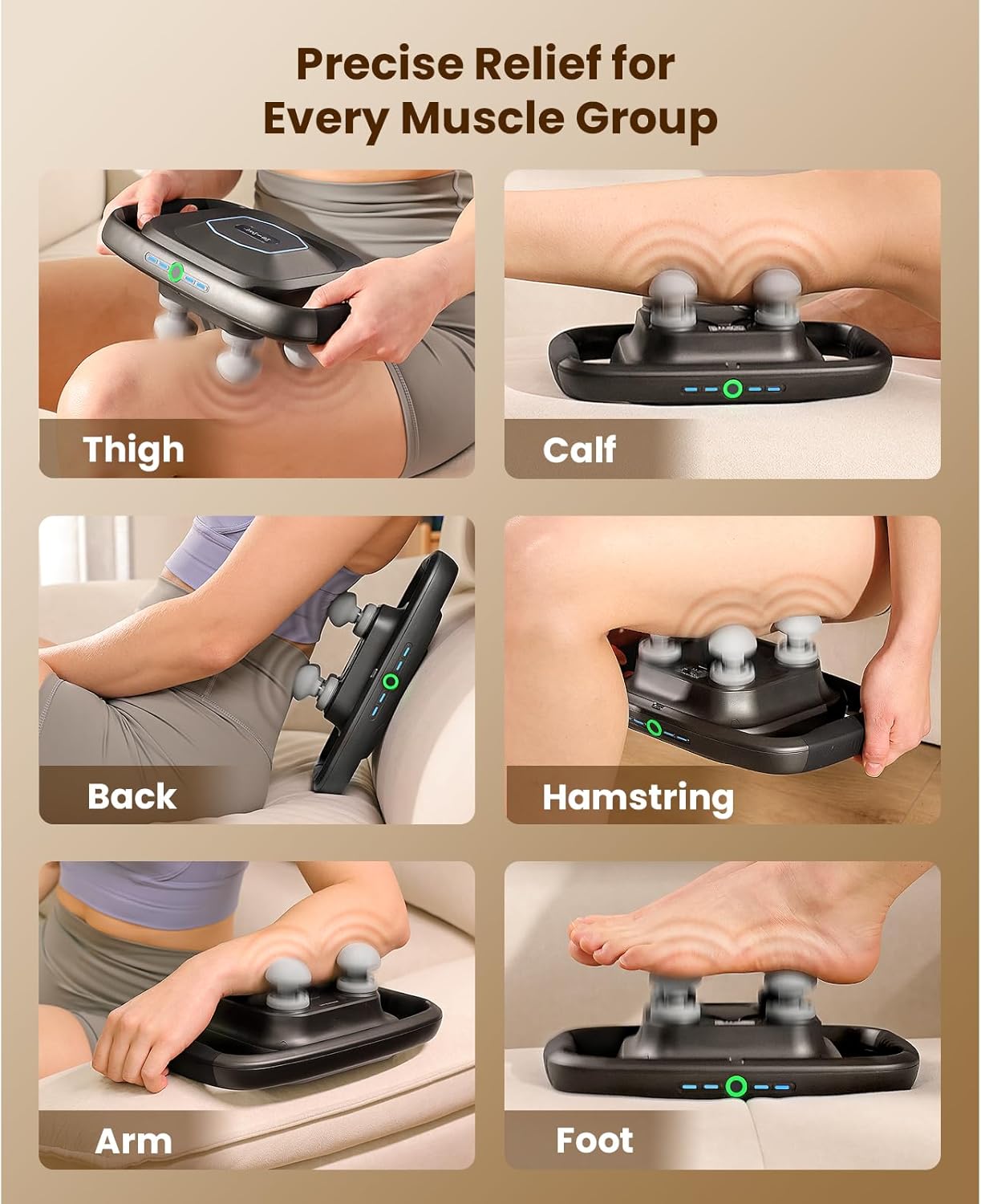 BOB AND BRAD A1 4-Head Massage Gun Deep Tissue, FSA Eligible/HSA Eligible, 4X Pain Relief Efficiency, Replaceable Massager Heads & Plate, Electric Percussion Massage Gun Tool for Back, Leg, Muscle - Image 4