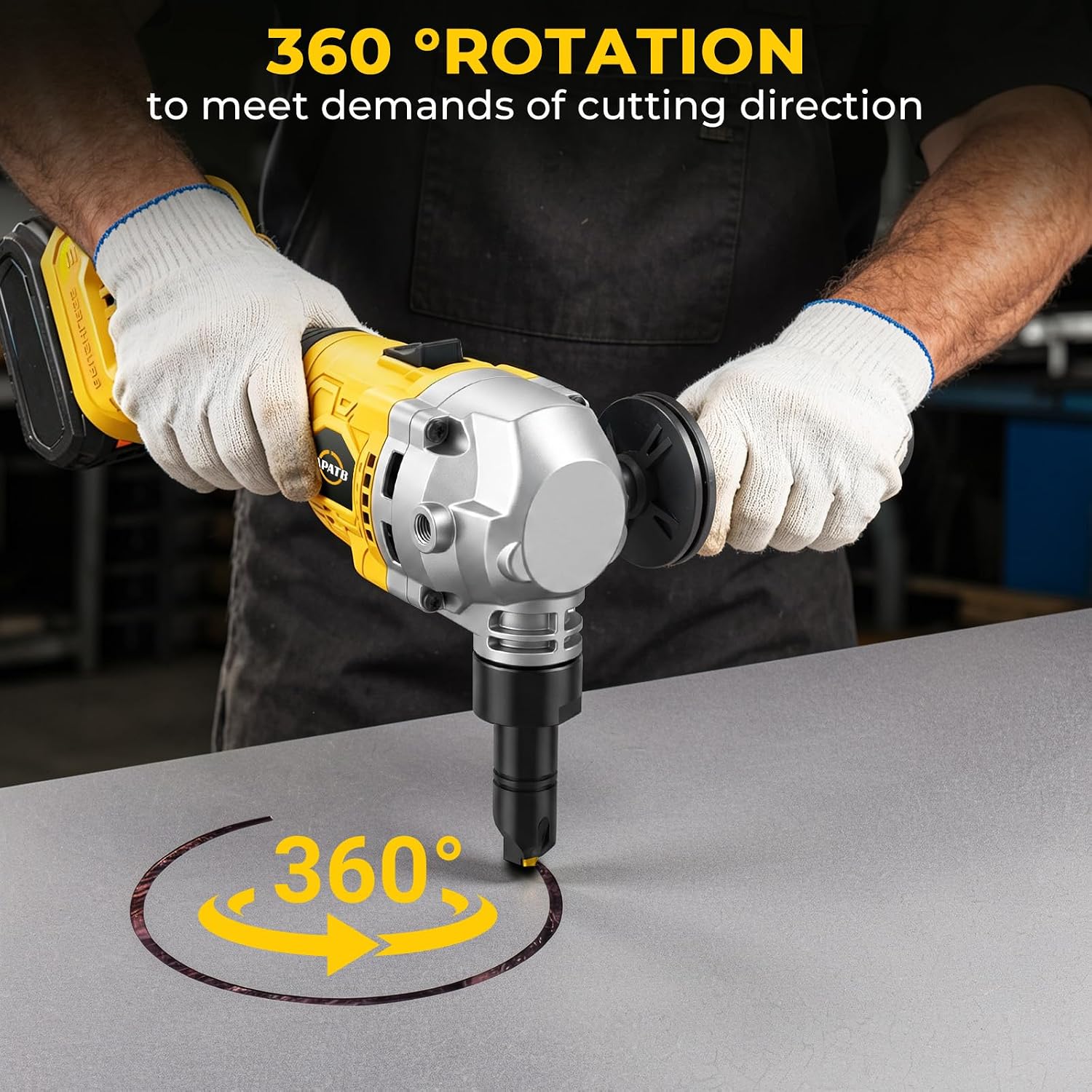 Cordless Metal Nibbler Compatible with DeWALT 20v Max Battery Brushless Motor 16 Gauge Variable Speed Assist Handle For Metal Cutting, Stainless Steel and Aluminum (No Battery)