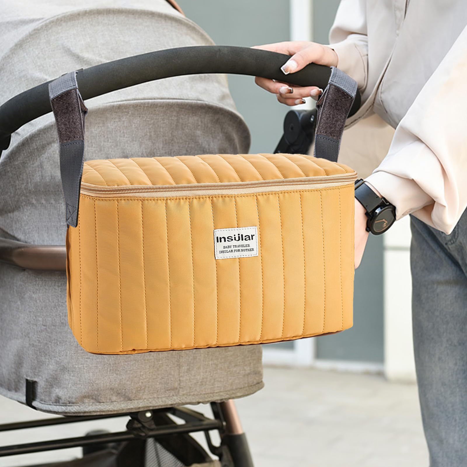 Borsa Organizer Per Passeggino Impermeabile - Multitasche, Leggera | SONARIN Giallo - Foto 8