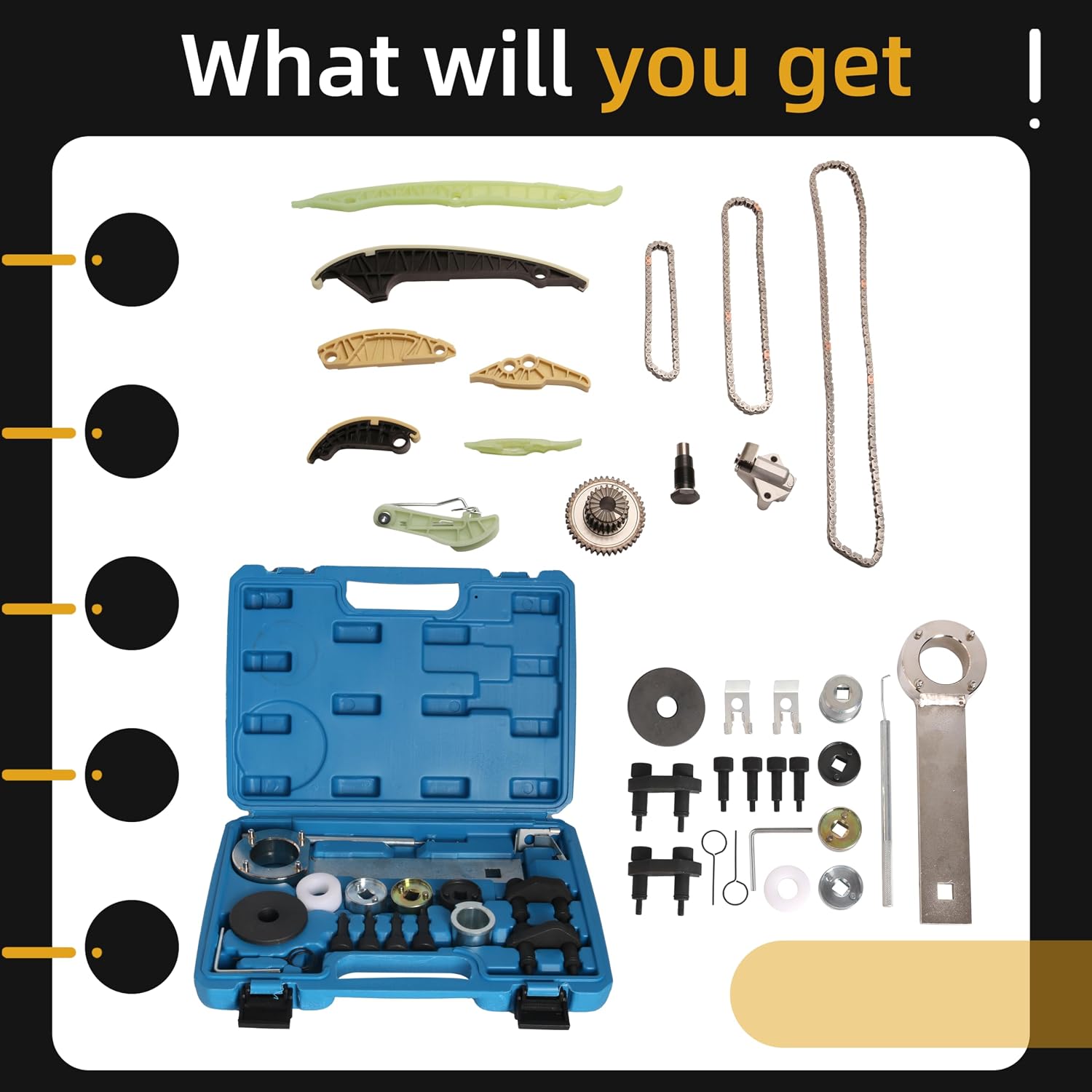 Timing Chain Kit with Timing Tool,For Audi A1/A3/A4/A5/A6/A7/Q5/TT 2014+,For Volkswagen for Vw Jetta/Passat/Golf/Beetle/Polo 2014+, For EA888 Gen 3 1.8L/2.0L TFSI TSI#OE 06K115225L 06H105209AT