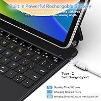 Vista 8 de Funda con teclado para iPad de 10ª generación 2022 y 11ª (A16, 2025) – Teclado estilo mágico con panel multitáctil – Soporte de voladizo flotante
