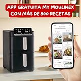 Moulinex Air Fryer Crispy Stack, 10 L, design compact, 2 tiroirs verticaux 6L et 4L, 7 programmes intuitifs, synchronisation des cuissons, Noir EZ7528F0 - 9