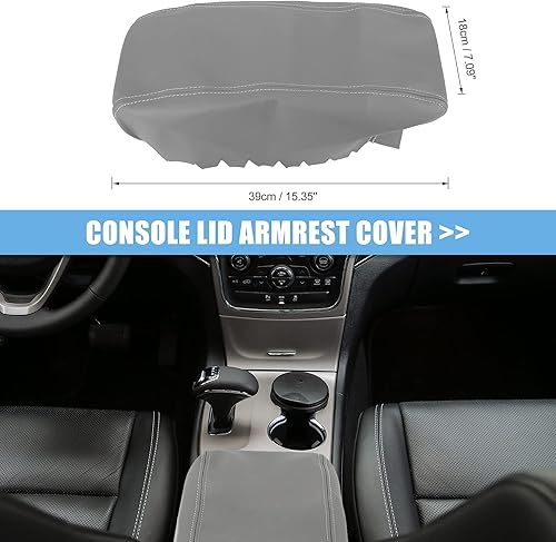 Miniatura 2 de X AUTOHAUX - Funda para reposabrazos de piel de microfibra para Jeep Grand Cherokee 2011-2020 Tapa de reposabrazos no incluida