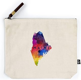 Lantern Press Maine, State Abstract, Contour (100% Cotton Canvas Travel Accessory Go Bag)