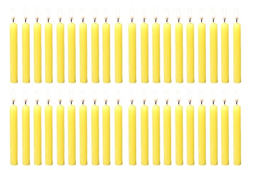 PROSPERRO LUMO by Parkash Candles Chime/Stick/Spell Candle Set of 40 | Ritual Spell | Unscented (Yellow), Wax