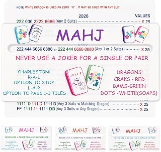 4 Pack Mahjong Line Finder,Acrylic Mahjong Line Reader with Rules | Beginner Mahjong Accessories for American Mahjong Cards,Guided Reading Tool,Strategy Helper,Mah Jongg Gifts for Women