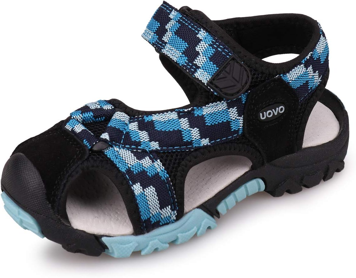 Boys Sandals Kids Sandals Hiking Athletic Closed-Toe Beach Summer Sandals for Boys Quick-Drying, Black/Blue, 12.5 Little Kid