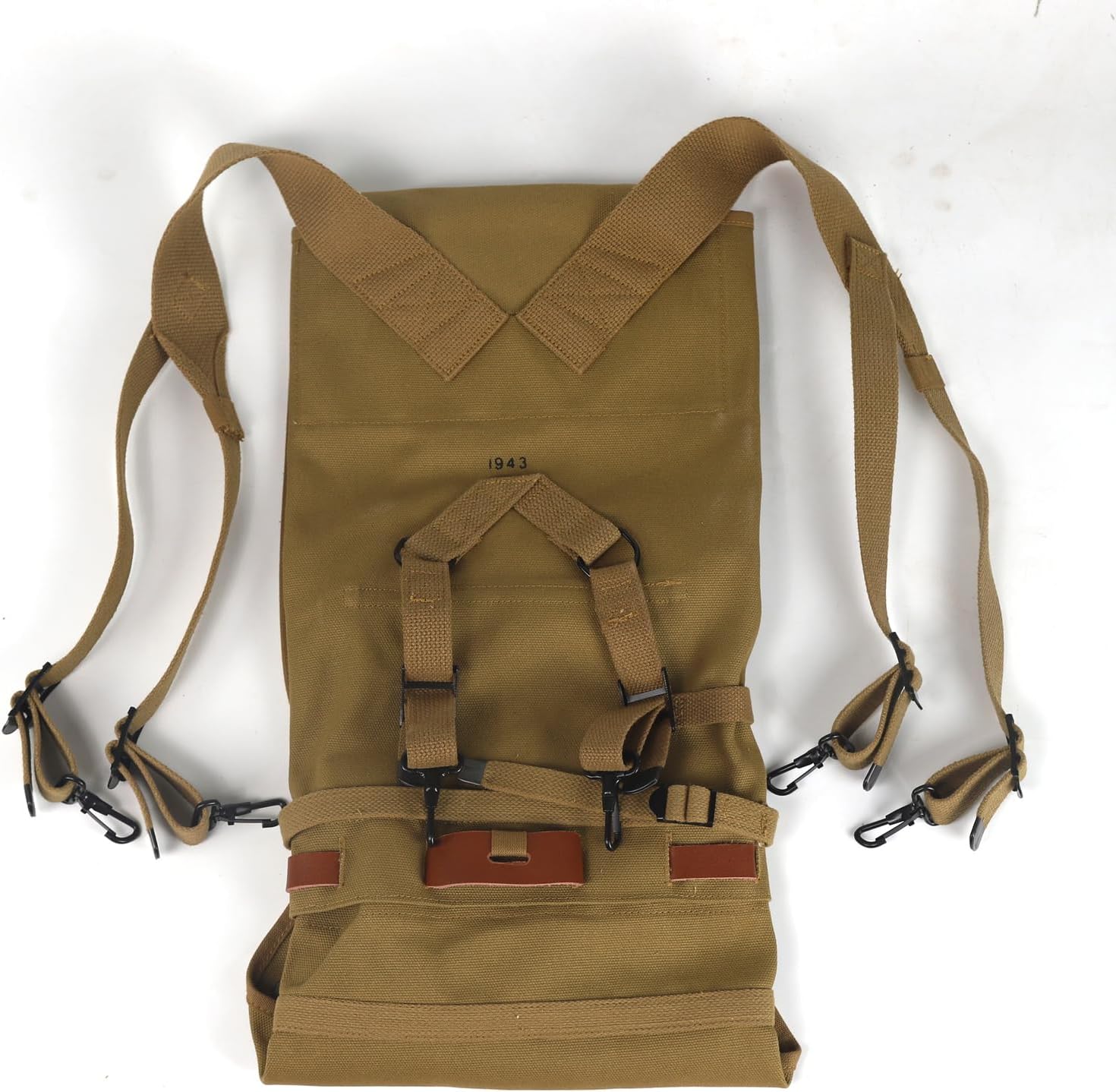 ANQIAO WW2 US M1928 Haversack Canvas with Tail Bag Backpack WWII Reproduction