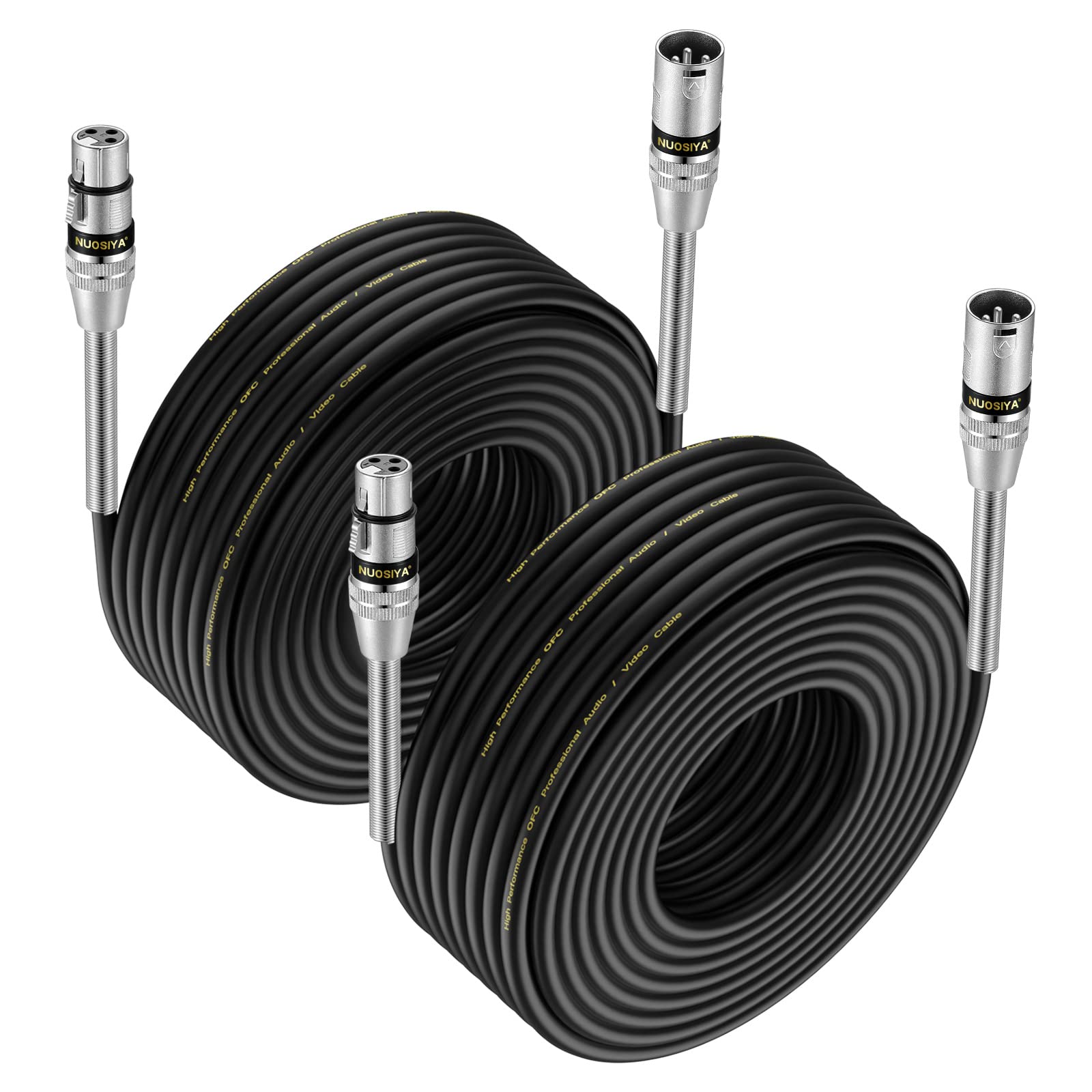 NUOSIYA XLR-kabel, 2M, 2 Stuks, Symmetrische