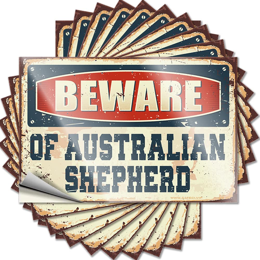 Haves Bumper Decals - Beware of Australian Shepherd Plastic Durable Sticker Easy Apply for Spring Decor(12X18CM)
