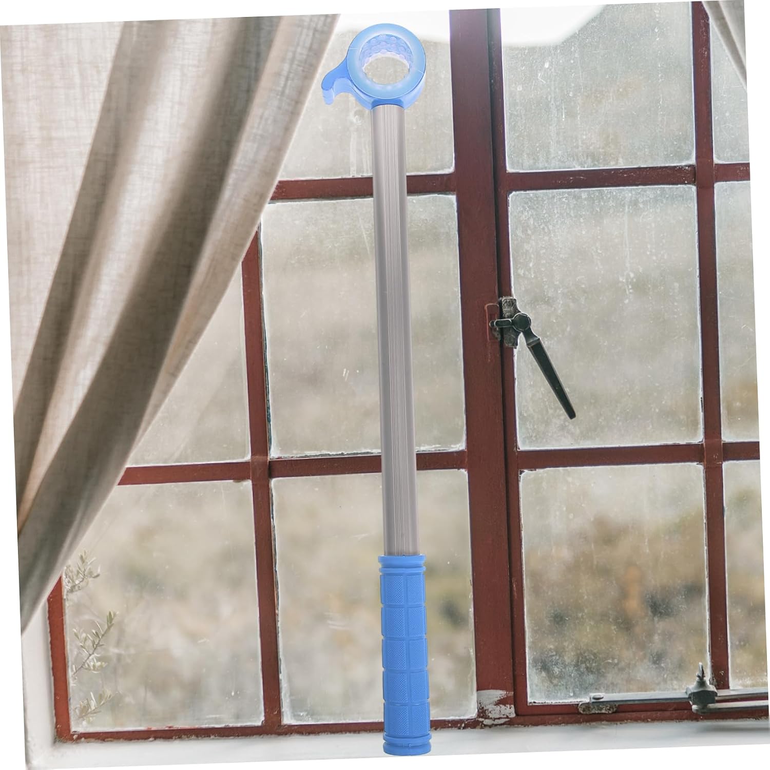 Window Pole Opener with Long Reach Aluminum Alloy and Plastic Blue