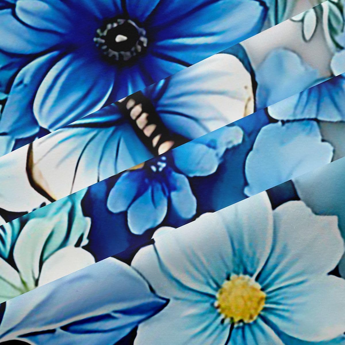 Castle Fairy Letter T Blackout Curtains Flower Butterfly Window Drapes Kids Teens Marble Texture Watercolor Window Treatments Grommet Top 2 Panel Set Curtains,52Wx90L Inch Blue T