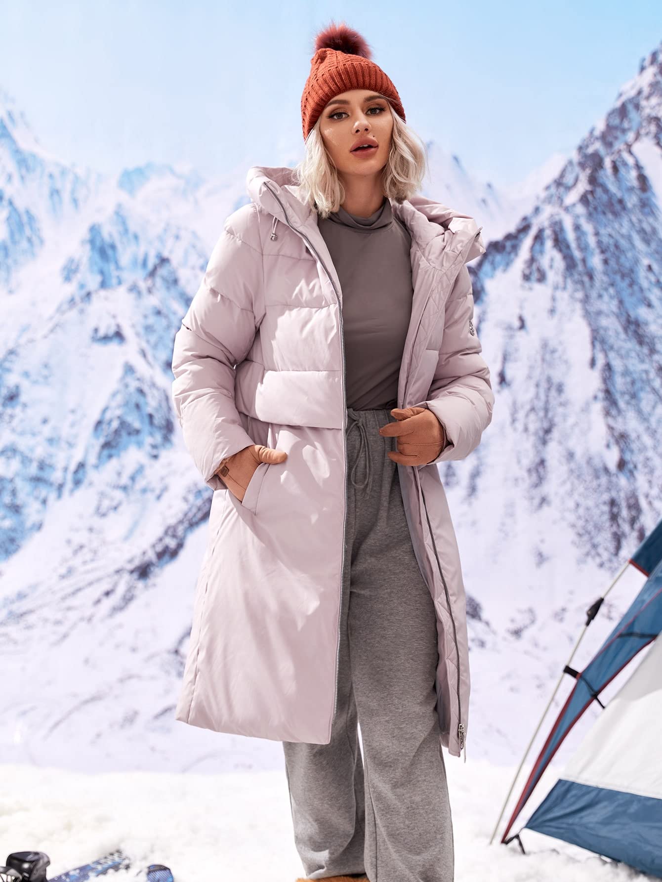 Amazon.com: MISEV Winter Coats for Women- Patched Detail 
