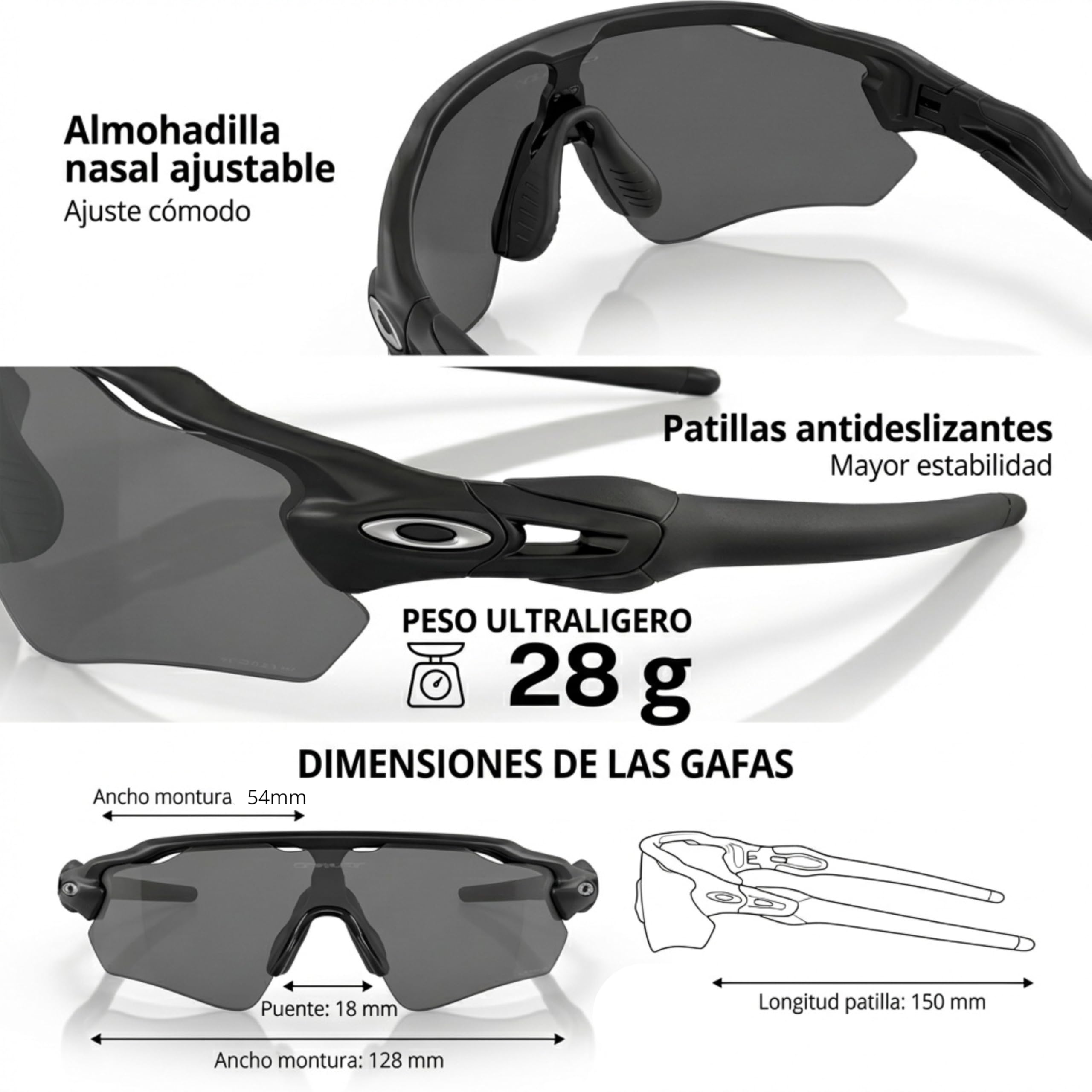Gafas Ciclismo Fotocromaticas UV400 – Gafas Deportivas para Ciclismo Carretera, MTB y Gravel, Lente Adaptativa Antideslumbrante, Ultraligeras con Ajuste Cómodo, Gafas Ciclismo Hombre Mujer. Cat 2 - 5