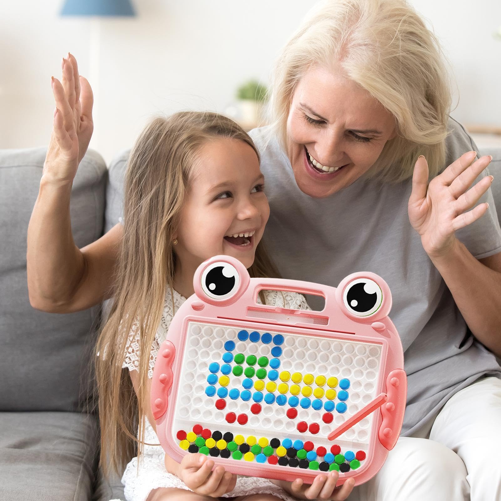 Tavolo da disegno magnetico per bambini,Tavolo da disegno magnetico, Simpatico tappetino per doodle con magnete a forma di rana, Giocattoli magnetici da tavolo Doodle per ragazze e ragazzi, giocattolo