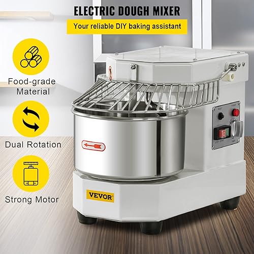 Miniatura 2 de VEVOR Mezclador de alimentos comercial capacidad de 73 cuartos de galón máquina amasadora de masa doble rotación de 450 W con cuenco de acero