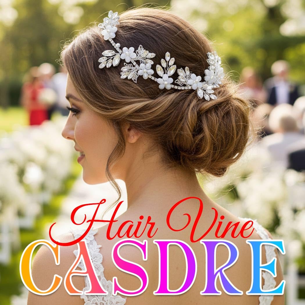 CASDRE Crystal Wedding Hair Vine Silver Opal Rhinestone Bridal Headpiece Prom Headband Hair Accessories for Women and Brides - Image 6