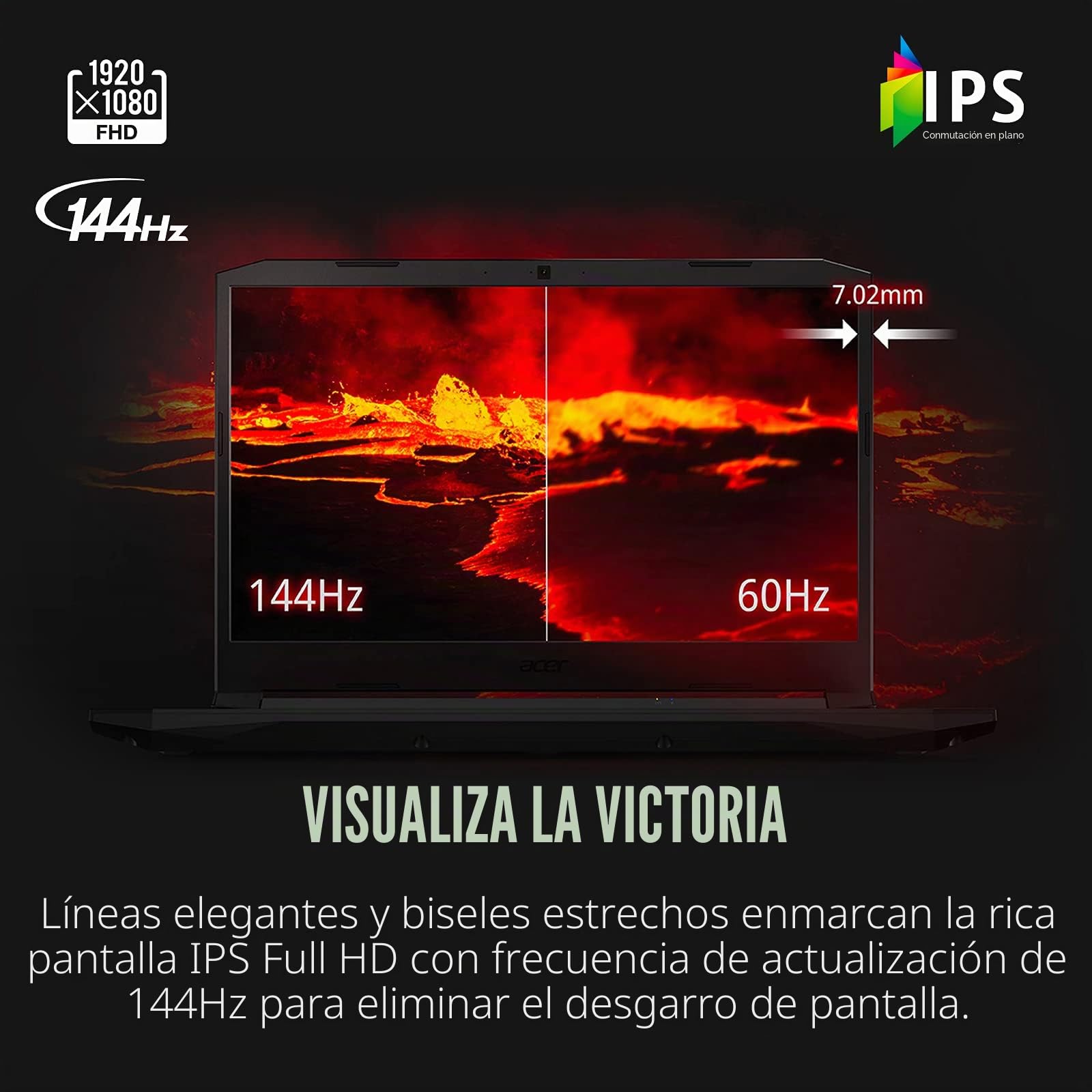 Acer Nitro 5 AN515-55-53E5 Gaming Laptop | Intel Core i5-10300H | NVIDIA GeForce RTX 3050 Laptop GPU | Pantalla IPS FHD de 15.6 pulgadas de 144 Hz