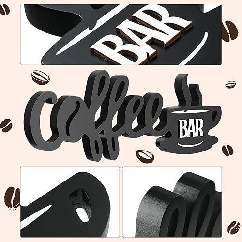 Miniatura 3 de Yulejo Letrero de madera para barra de café, decoración rústica de granja para el hogar, oficina, cocina