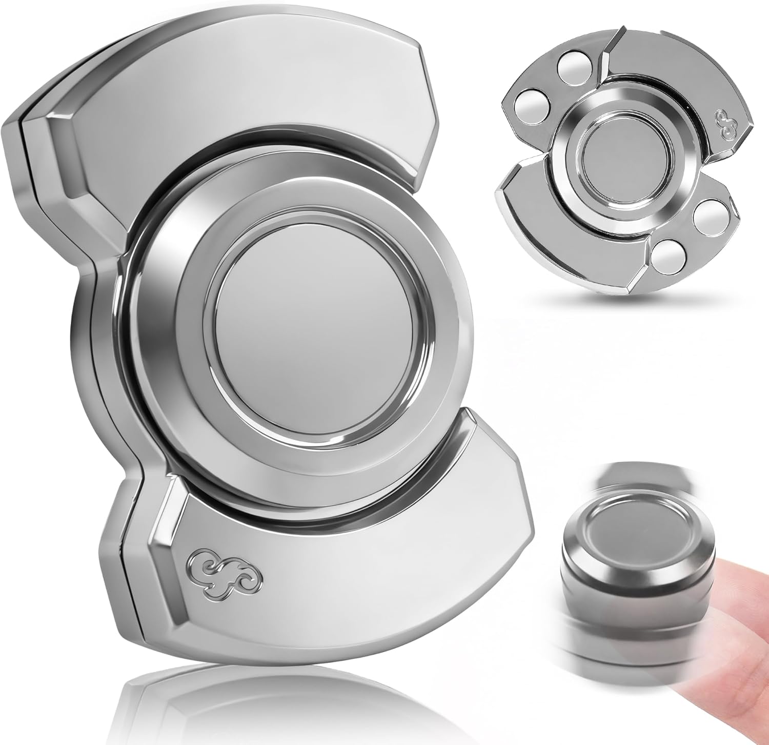 3-in-1 Fidget Spinner Toy for Adult Metal Slider Clicker Spinner Magnetic for Adult Men Office Desk Toy Stress Anxiety Relief ADHD Magnet EDC Cool Gadget Gifts for Teen Boy Easter Basket Stuffer