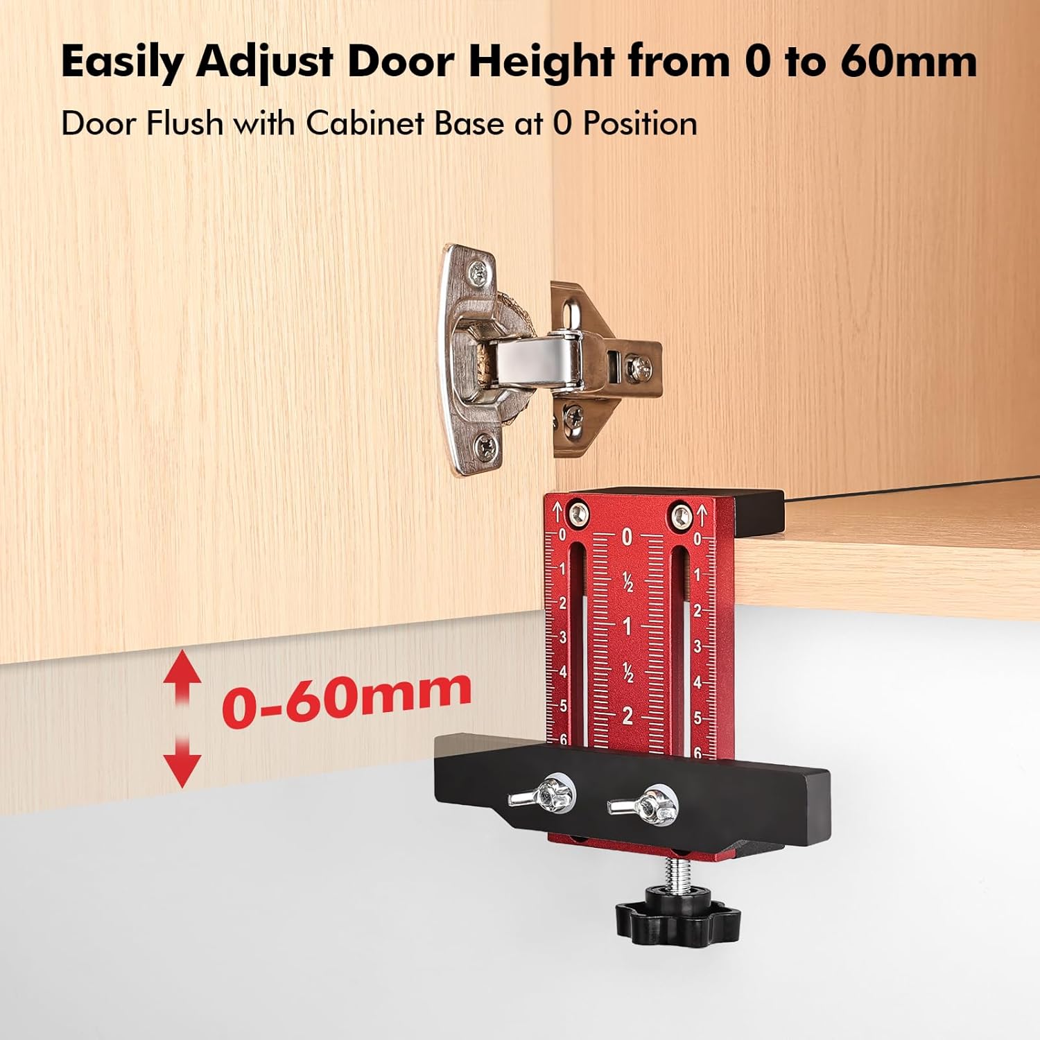 Cabinet Door Mounting Jig, Premium Aluminium Alloy Cabinet Door Installation Positioner, Adjustable Positioning Tool for Easy Door Alignment on Frameless & Face Frame Cabinets - Image 4