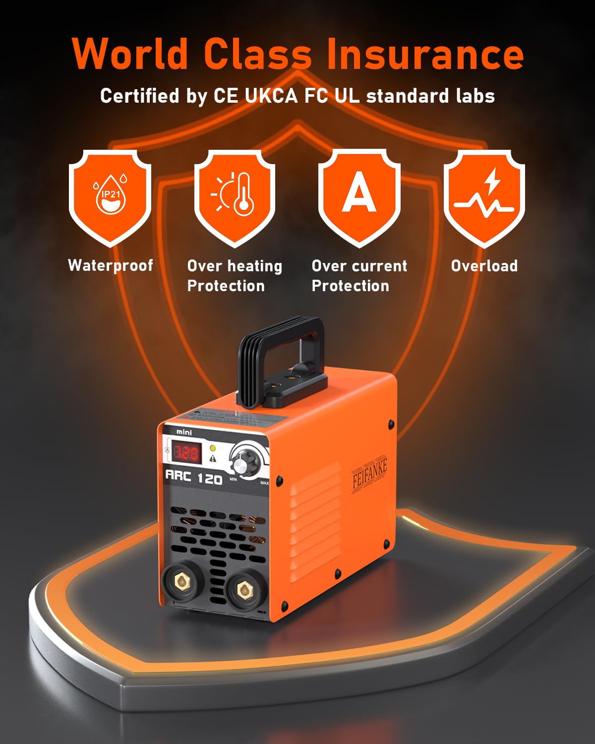 FEIFANKE ARC120 Maquina de Soldar 120A Soldadora Electrodo IGBT DC MMA/lift-tig Soldador Inverter con Pantalla LED, Anti-Stick/Hot-Start/Arc-Force