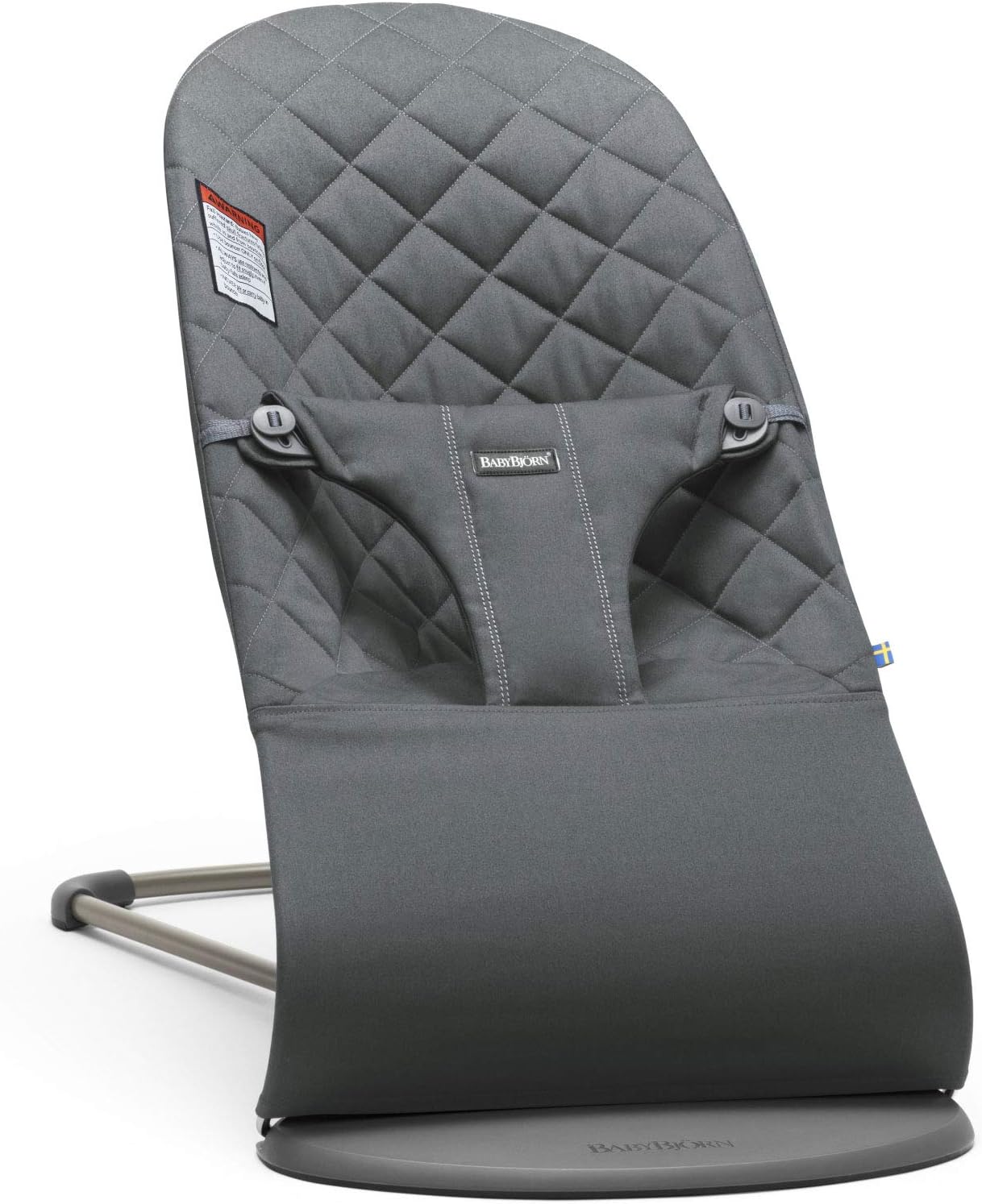BabyBjörn Bouncer Bliss, Quilted Cotton, Anthracite (006021US)