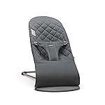 BabyBjrn Bouncer Bliss, Cotton, Classic Quilt, Anthracite 2-in-1 Adjustable Baby Bouncer Seat and Toddler Chair, Newborn to Toddler (8-29 lbs), 4 positions, Lightweight & Portable