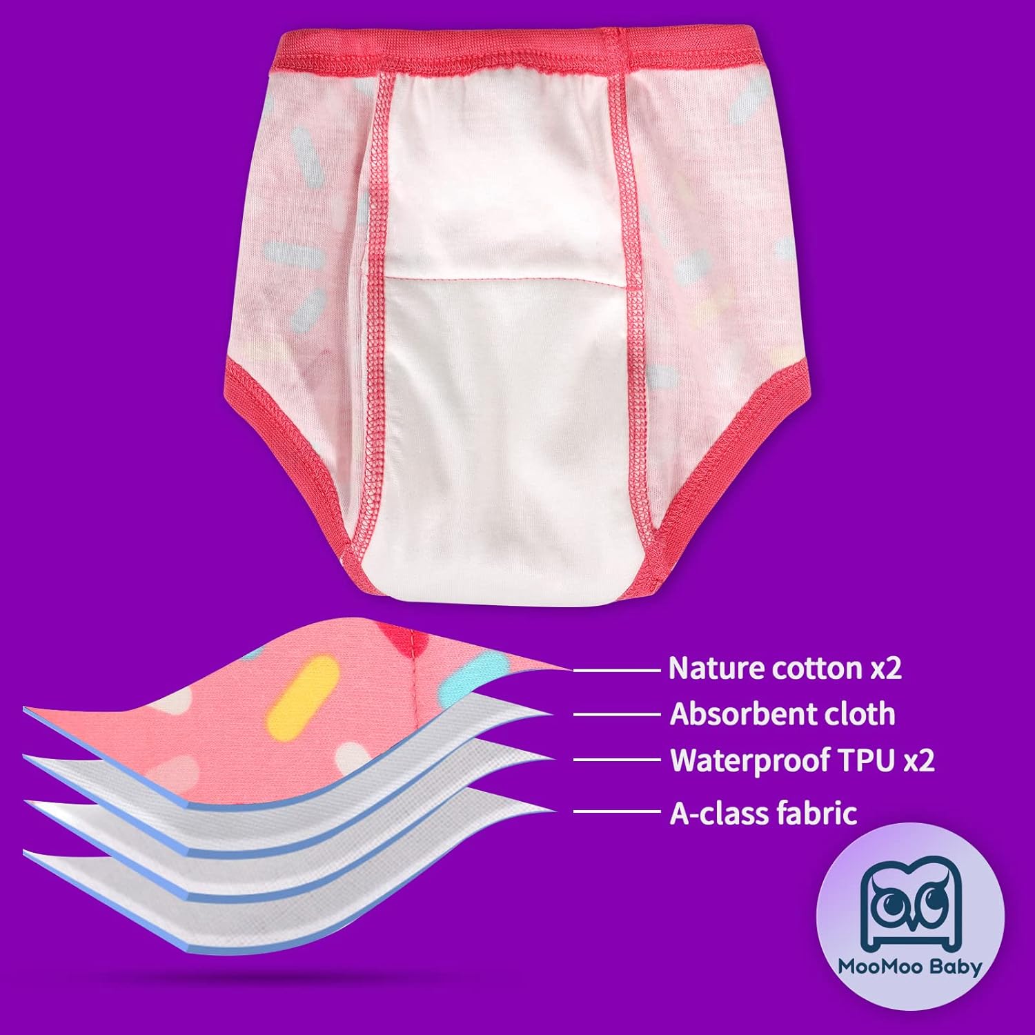 MooMoo Baby 8 Packs Toddler Training Underwear for Boy and Girls Strong Absorbent Cotton Training Pants 2-6T: Clothing, Shoes & Jewelry