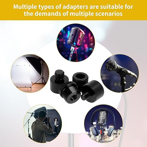 Miniatura 7 de Prasacco 8 adaptadores de soporte de micrófono, 58 hembra a 38 macho 38 hembra a 58 macho 58 hembra a 14 macho 14 hembra a 58 macho adaptador de