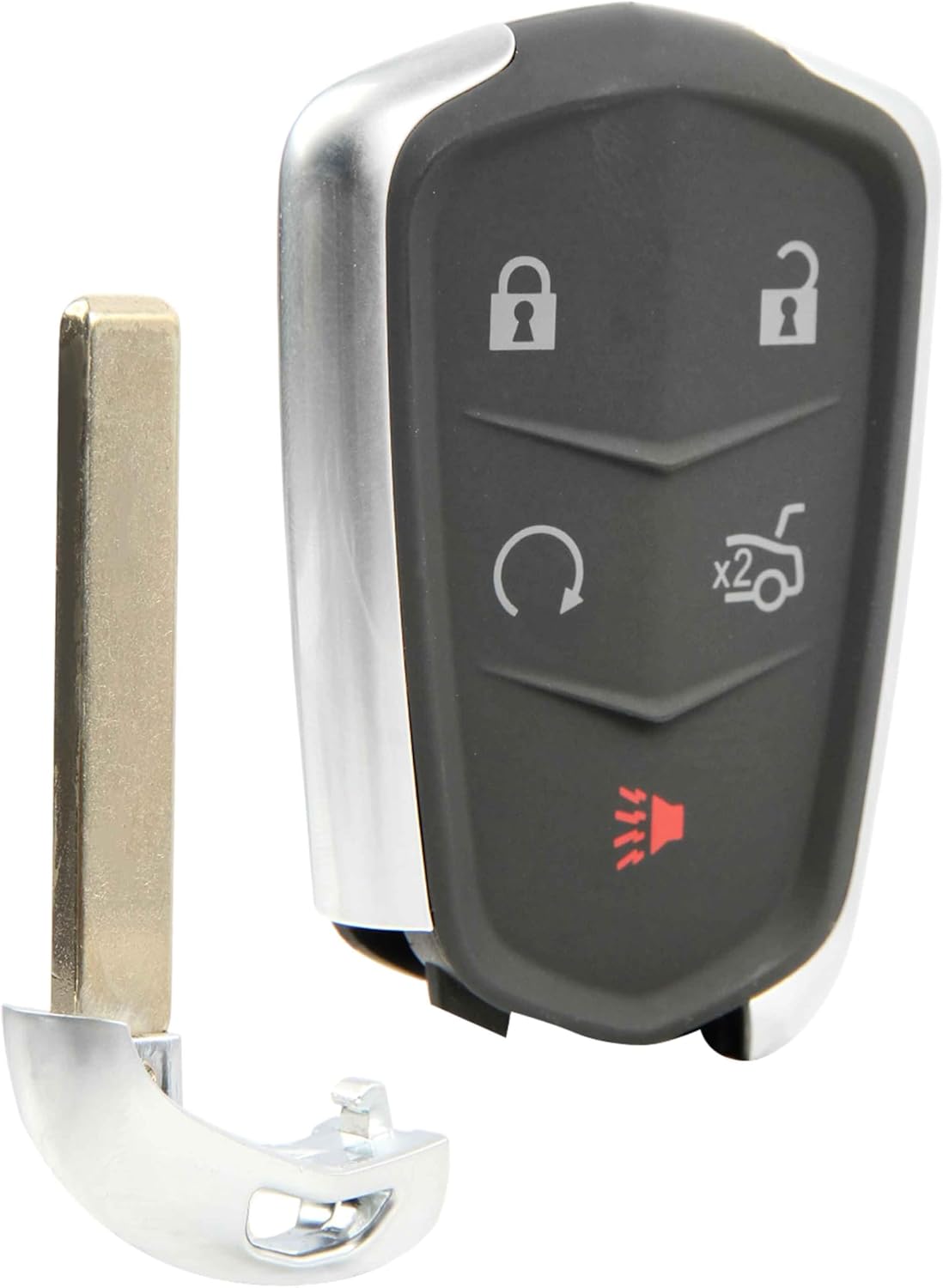 2X Key Fob Remote Keyless Entry 5 Button Replacement for 2015 2016 2017 2018 2019 Cadillac ATS CT6 CTS XTS (13598512, 13510243) Professional Programming Required